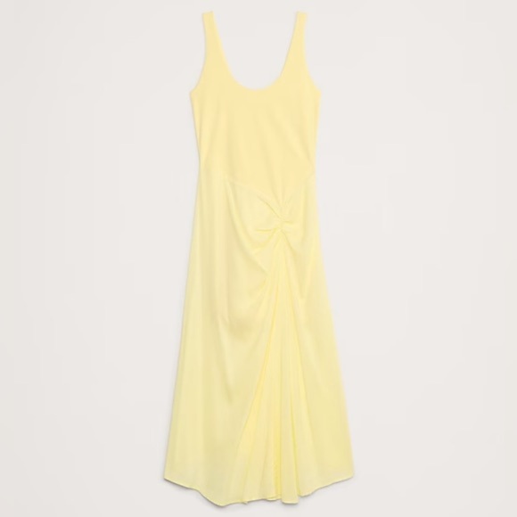 Banana Republic viral butter yellow sleeveless knit jersey midi dress - XL - Picture 4 of 6